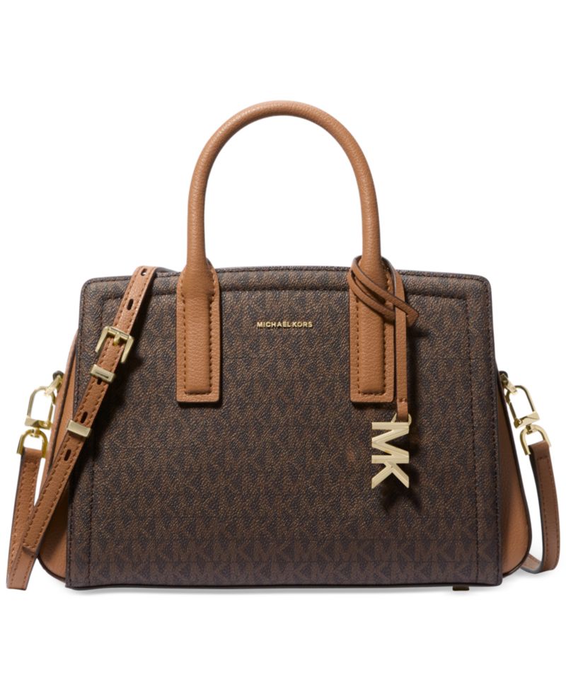 Michael Kors Laila Small Signature Logo Satchel Handbag