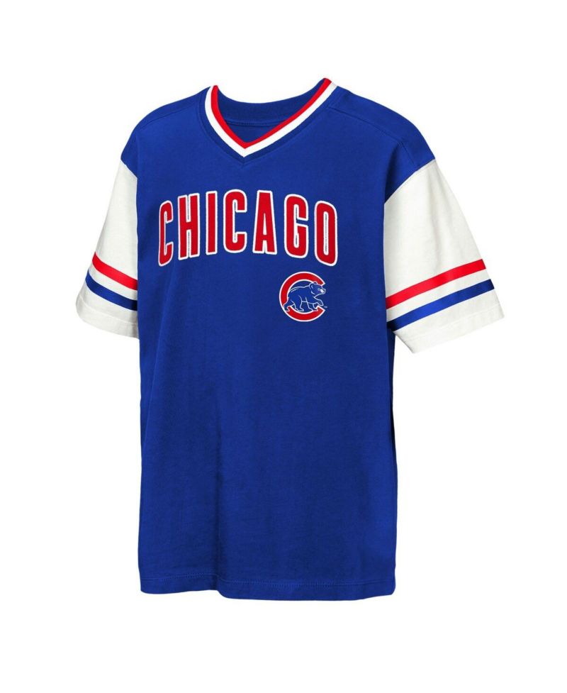 Big Boys and Girls Royal Chicago Cubs Big League Base Runner Ringer T-Shirt