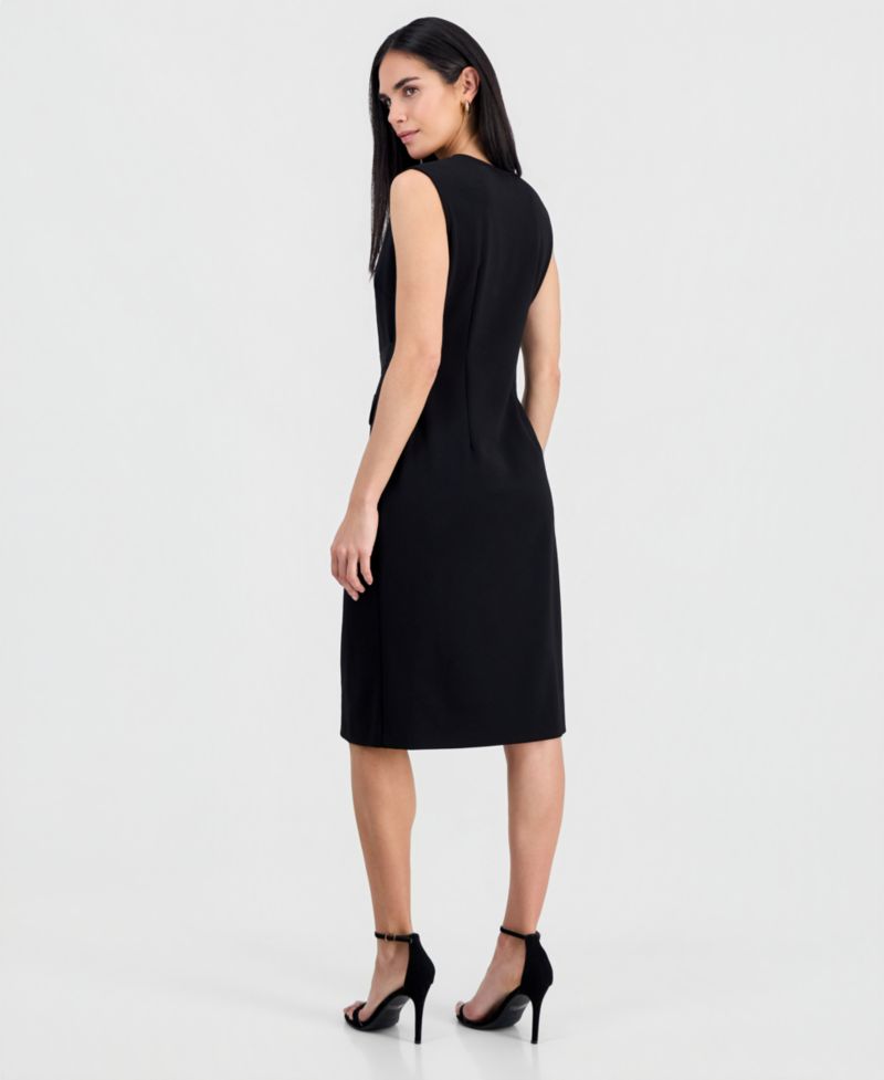 Petite Belted Sleeveless Dress