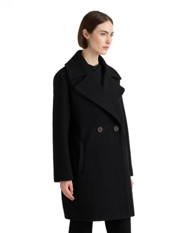 Women's Double-Breasted Oversized Notch-Collar Coat