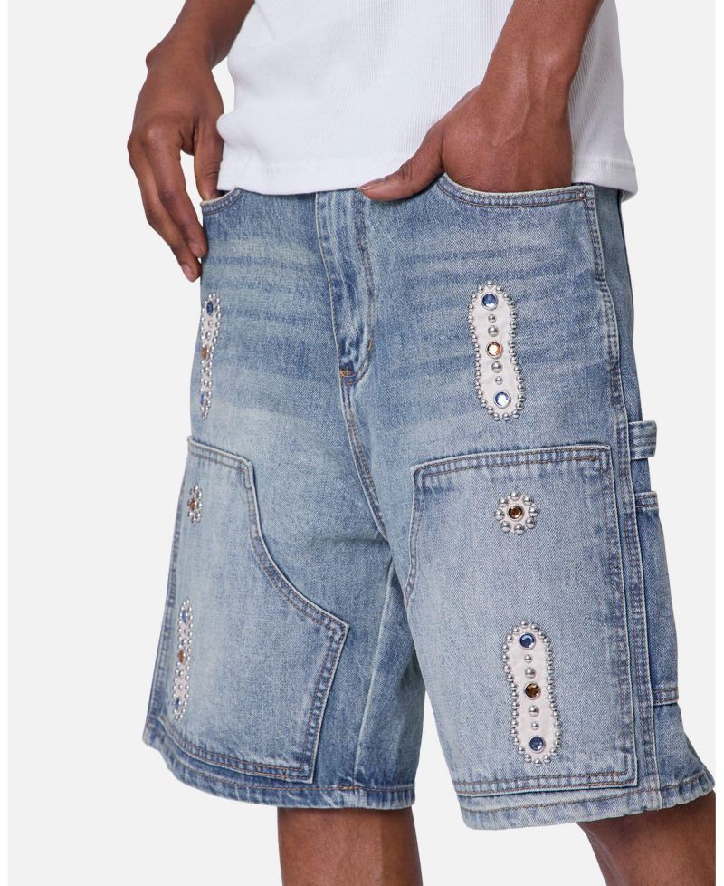 Men's Double Western Jewel Denim Shorts
