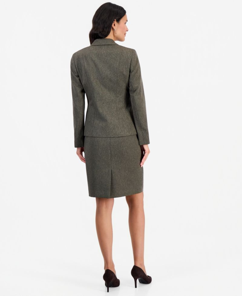 Women's Slim-Fit Notch-Collar Two-Button Jacket and Skirt, 2-Piece Set