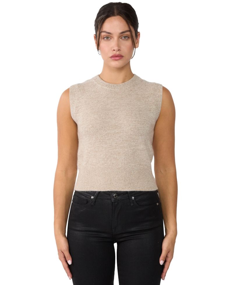 Women's 100% Cashmere Crewneck Chunky-knit Sweater Vest