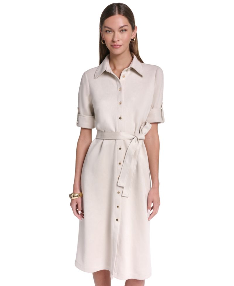 Women's Belted Midi Dress
