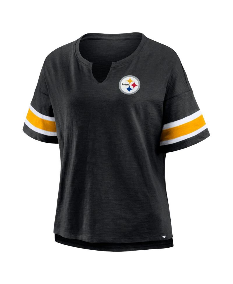 Women's Black Pittsburgh Steelers Redzone Curl Route T-Shirt