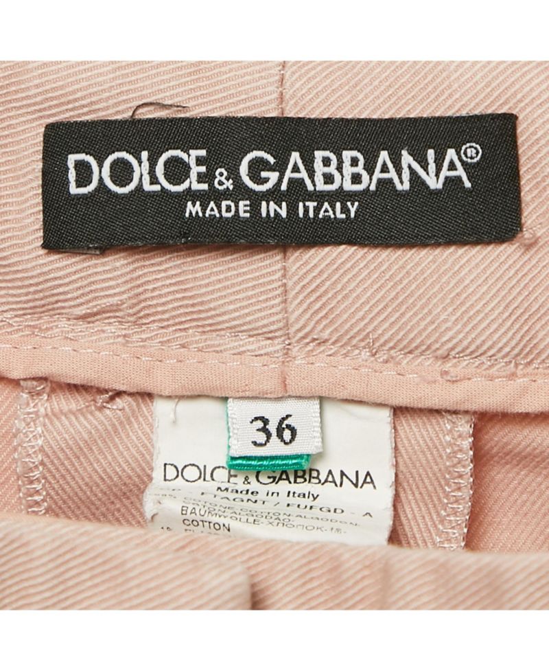 Women's Pre-Owned Dolce and Gabbana Pink Gabardine Skinny Trousers