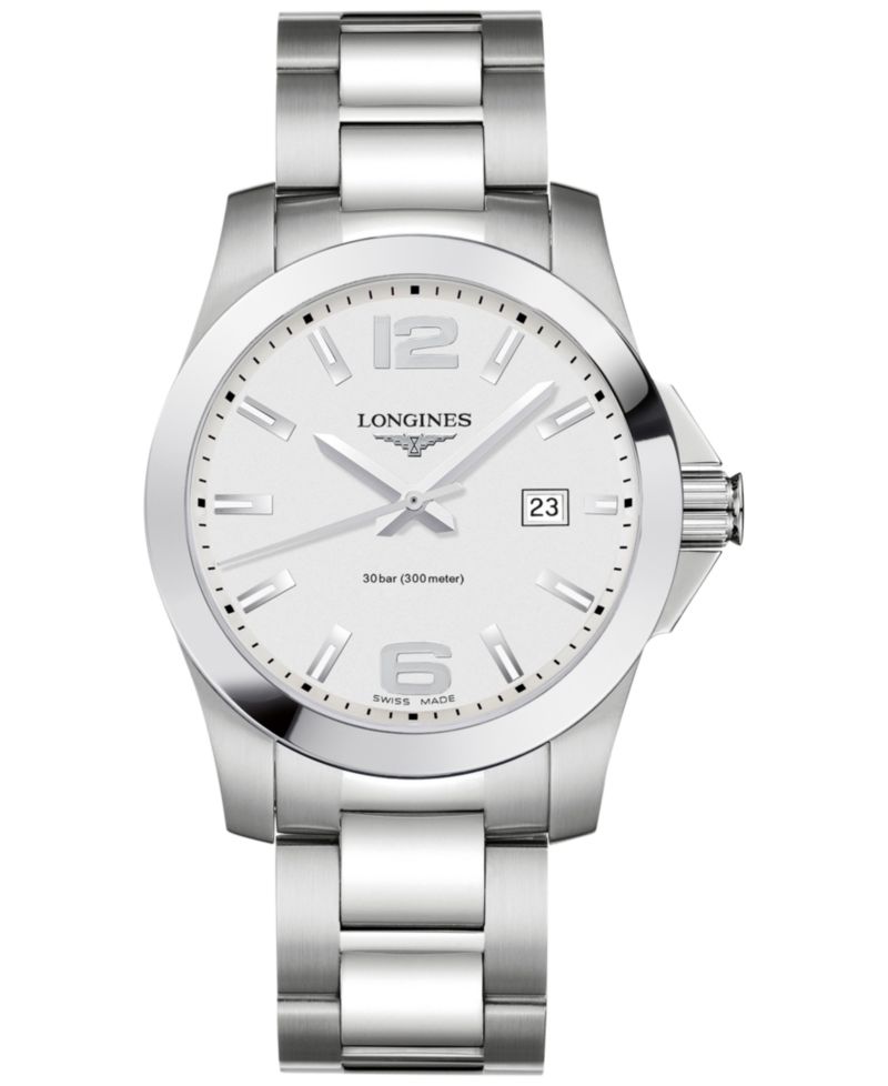 Men's Swiss Conquest Stainless Steel Bracelet Watch 41mm
