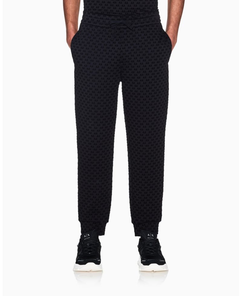 Men's Bonded Cotton Flocked All Over Logo Jogger