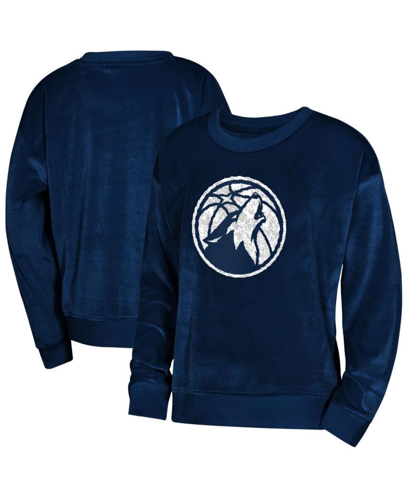 Big Boys and Girls Outerstuff Navy Minnesota Timberwolves Step Back Sweatshirt