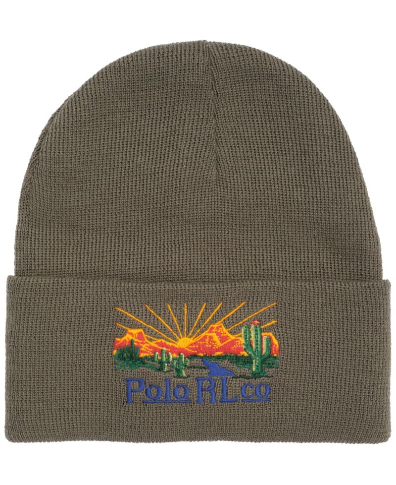 Men's Desert Embroidered Polo Beanie