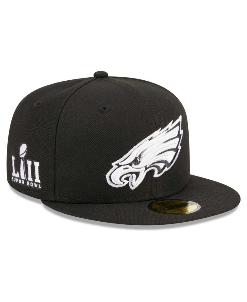 Men's Black Philadelphia Eagles Main Patch 59FIFTY Fitted Hat