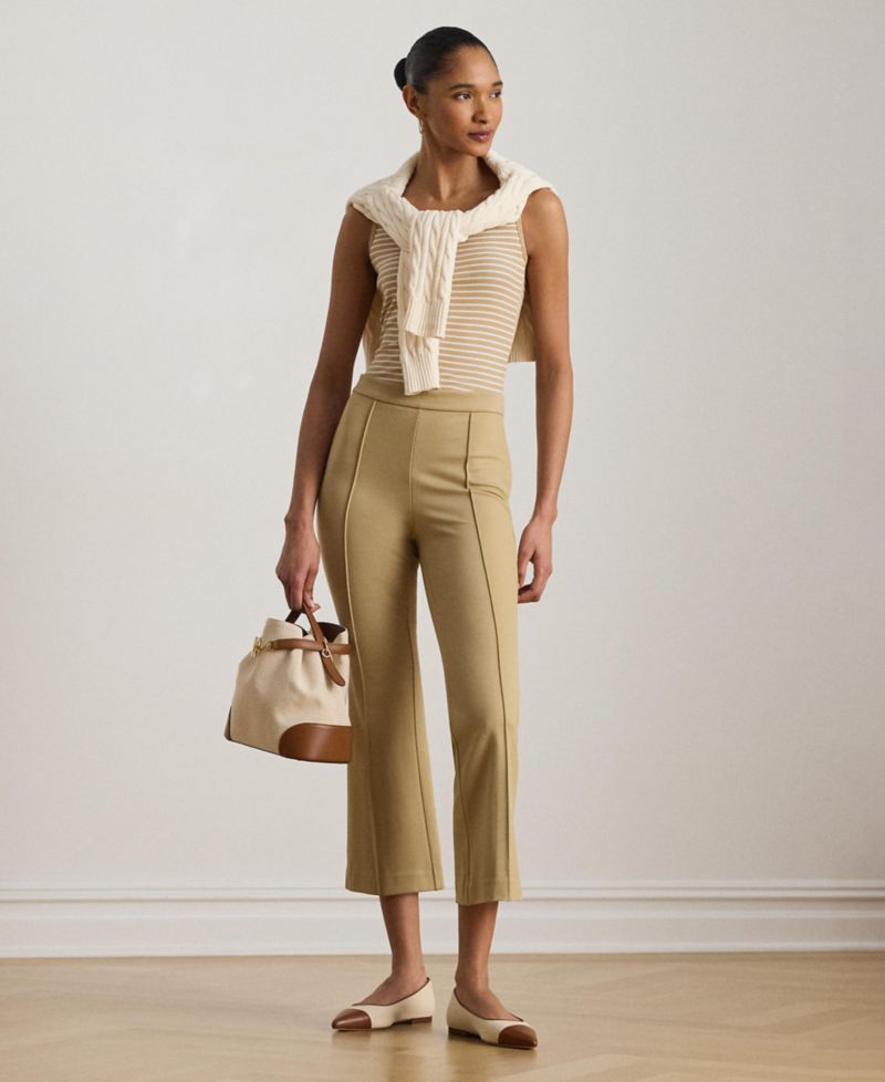 Petite Twill Flare Ankle Pants