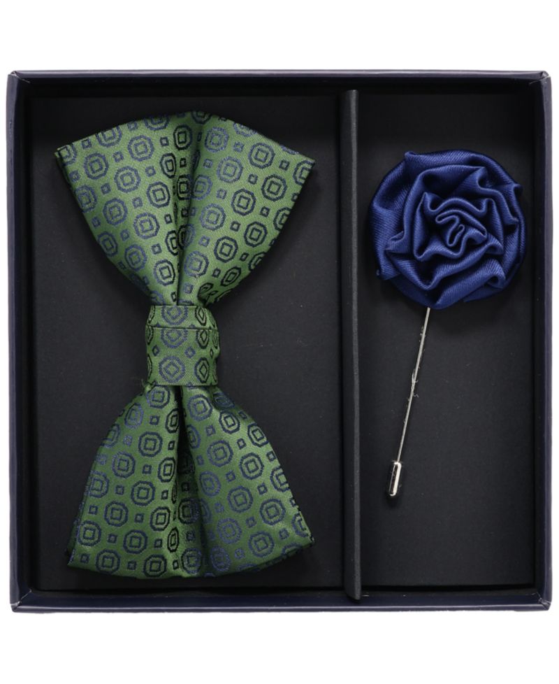 Men's 2-Piece Bow Tie and Lapel Pin Box Set