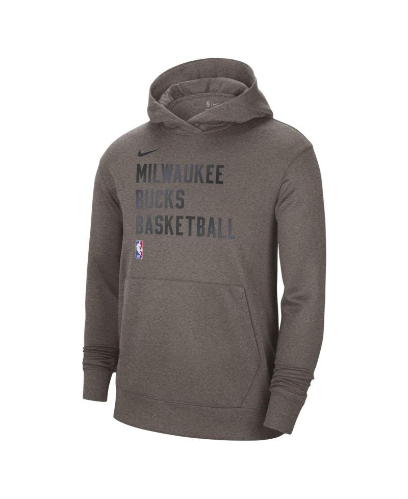 Men's and Women's Olive Milwaukee Bucks 2023/24 Performance Spotlight On-Court Practice Pullover Hoodie