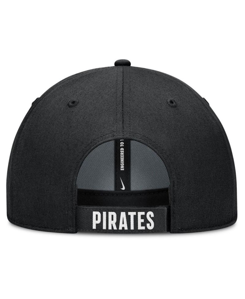 Men's White/Black Pittsburgh Pirates Club Performance Adjustable Hat