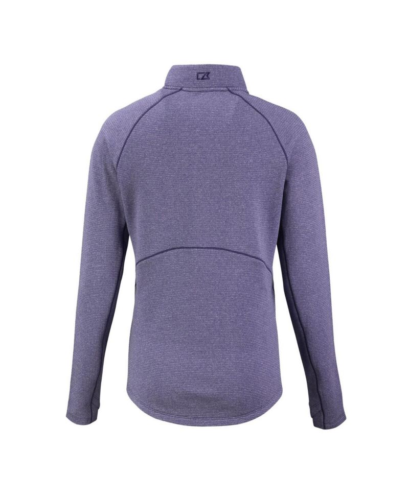 Women's Heather Purple Minnesota Vikings Peshastin Eco Fleece Tri-Blend Raglan Half-Zip Jacket