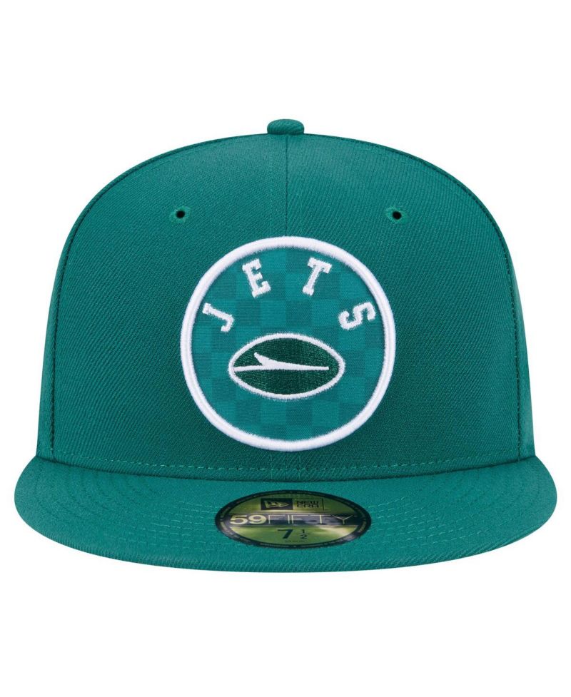Men's Green New York Jets Checkered 59FIFTY Fitted Hat