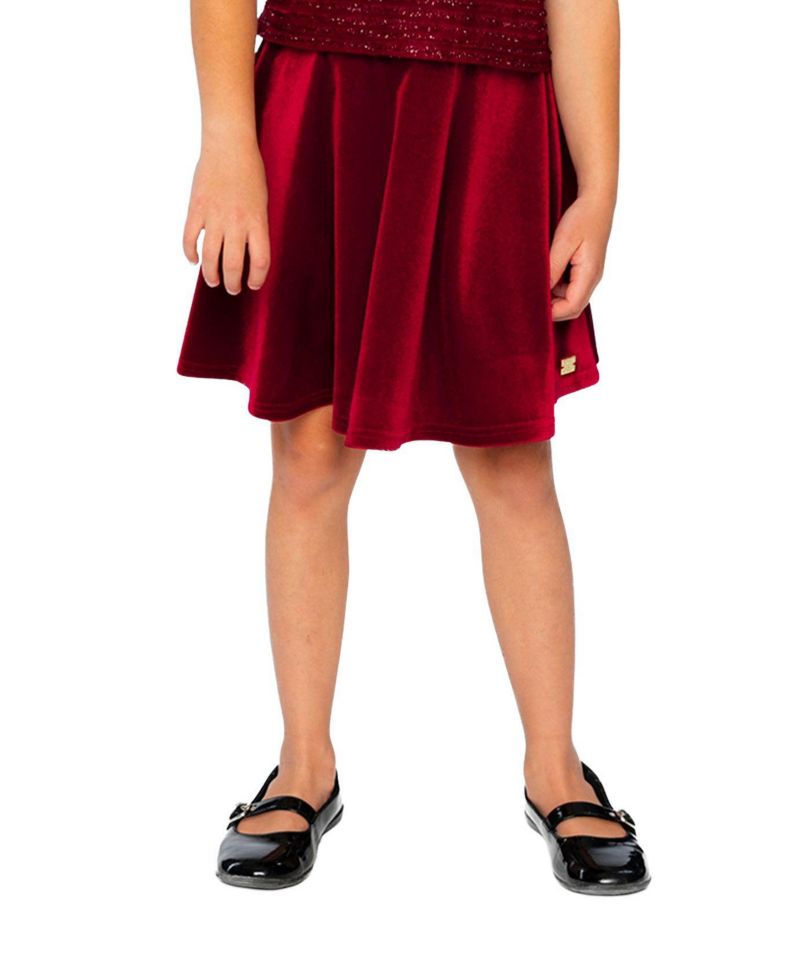 Little and Big Girl ( size 6 to 14 ) Velvet Skirt