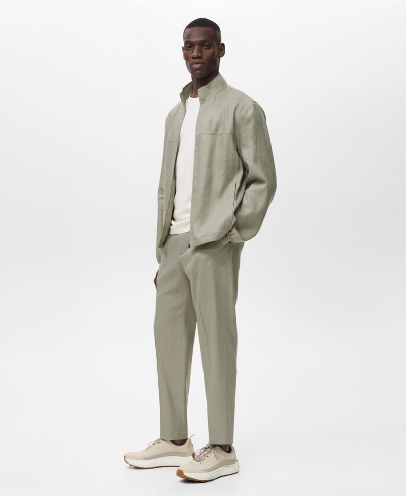 Men's Zipper Linen Jacket