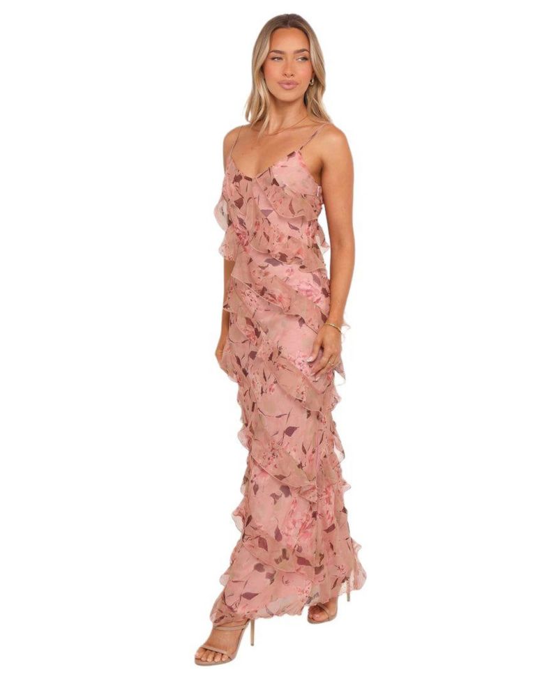 Women's Ciao Ruffles Maxi Dress - Pale Pink Floral