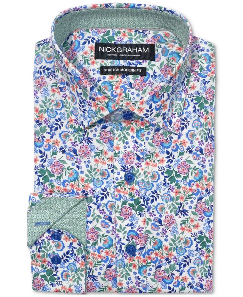 Men's Botanical Floral Dress Shirt