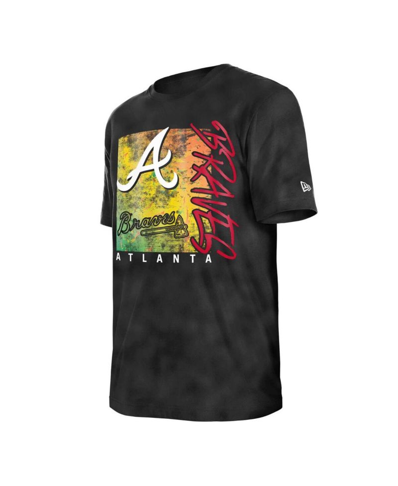 Women's Black Atlanta Braves Sport Classics Enzyme Wash Oversized T-Shirt