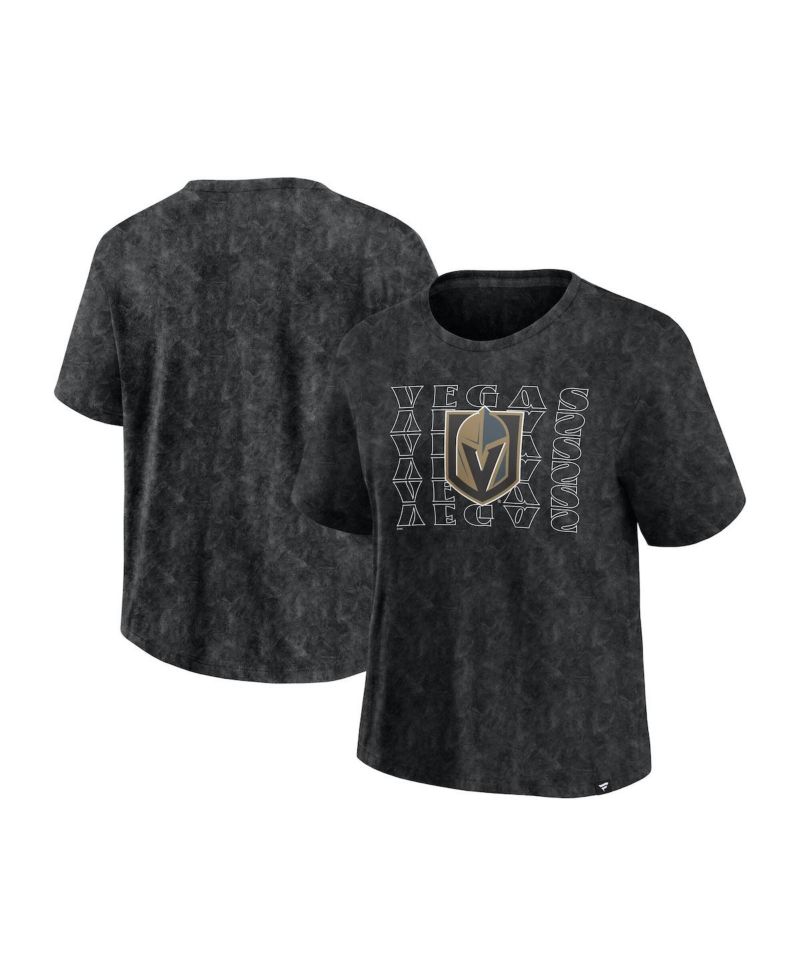 Women's Black Vegas Golden Knights Faded Wash T-Shirt