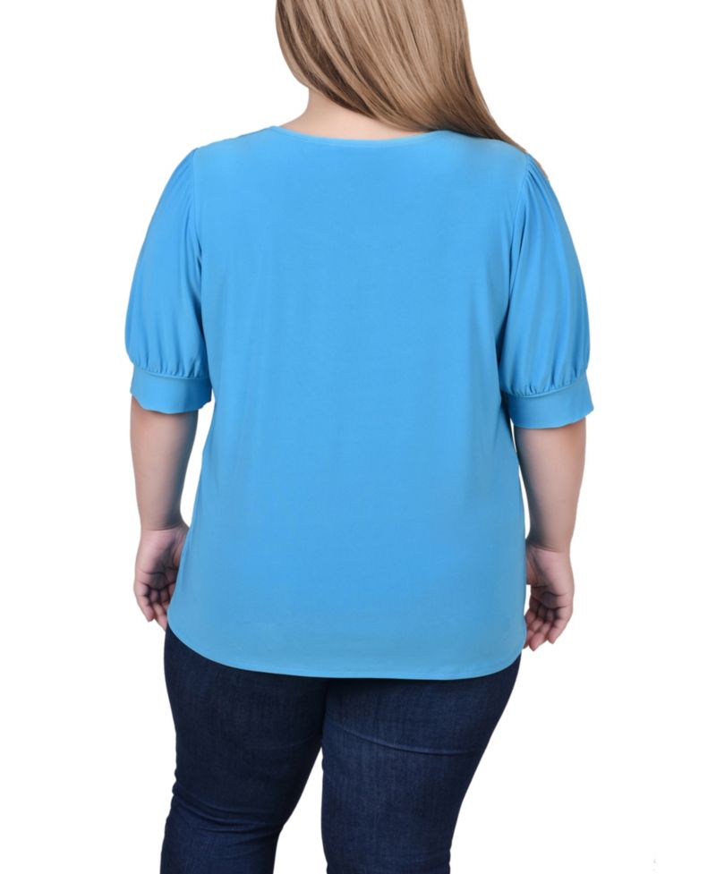Petite Short Sleeve Balloon Sleeve Top