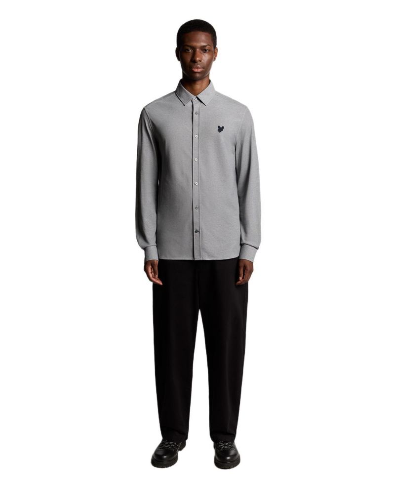 Men's Jacquard Stripe Long Sleeve Shirt