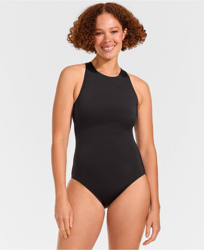 Women's DD-Cup Tugless High Neck Portrait Back One Piece Swimsuit