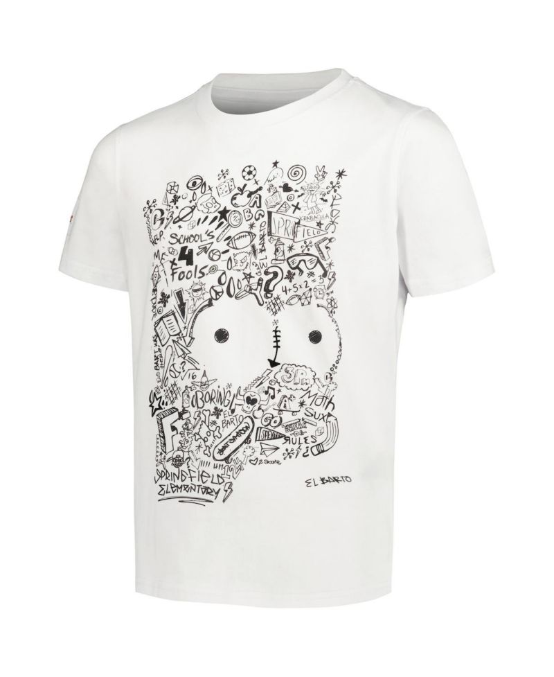 Big Boys and Girls White The Simpsons Bart Sketch T-shirt