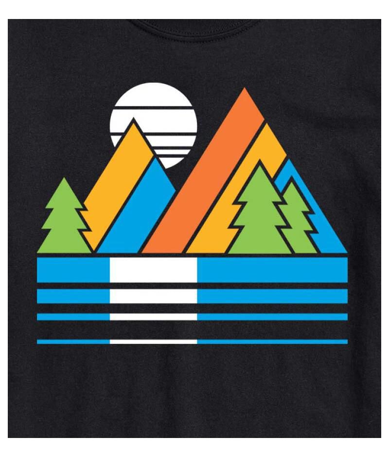 Hybrid Apparel Retro Mountains Mens Short Sleeve Tee