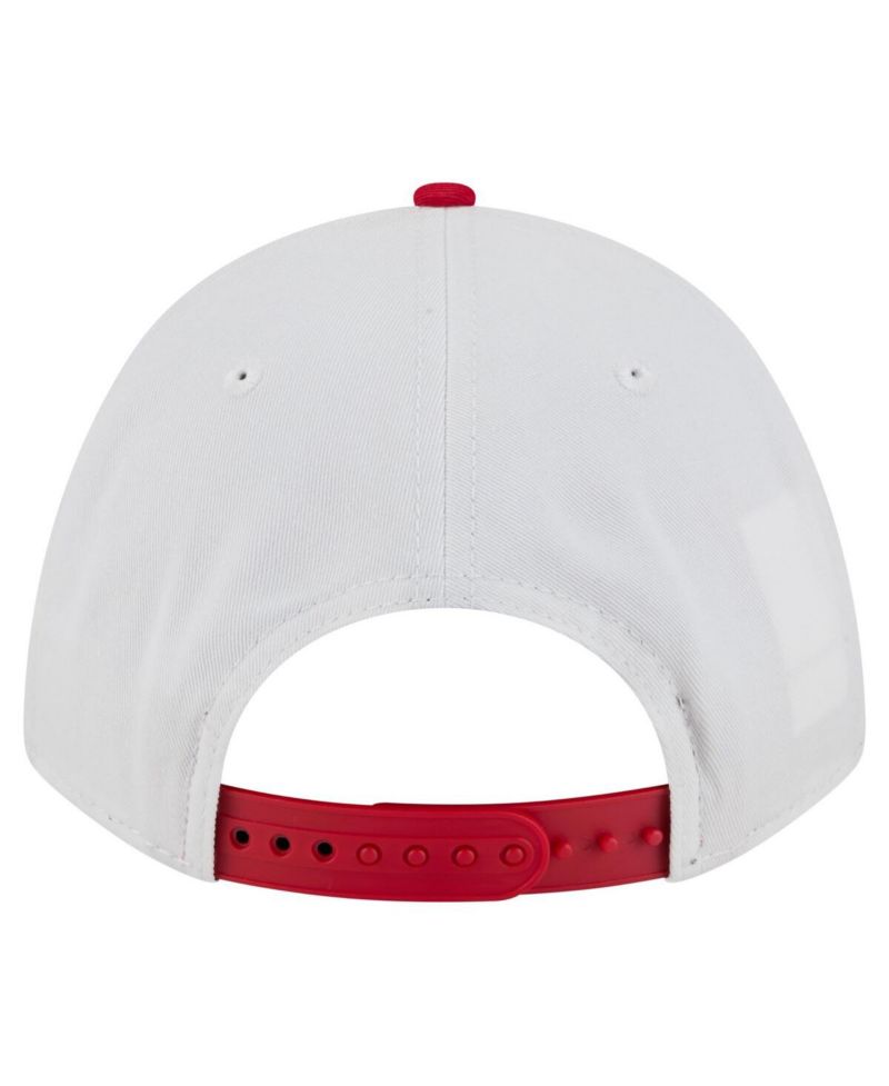 Men's White/Red NC State Wolfpack Arch Two-Tone Rope 9FORTY A-Frame M-Crown Adjustable Hat