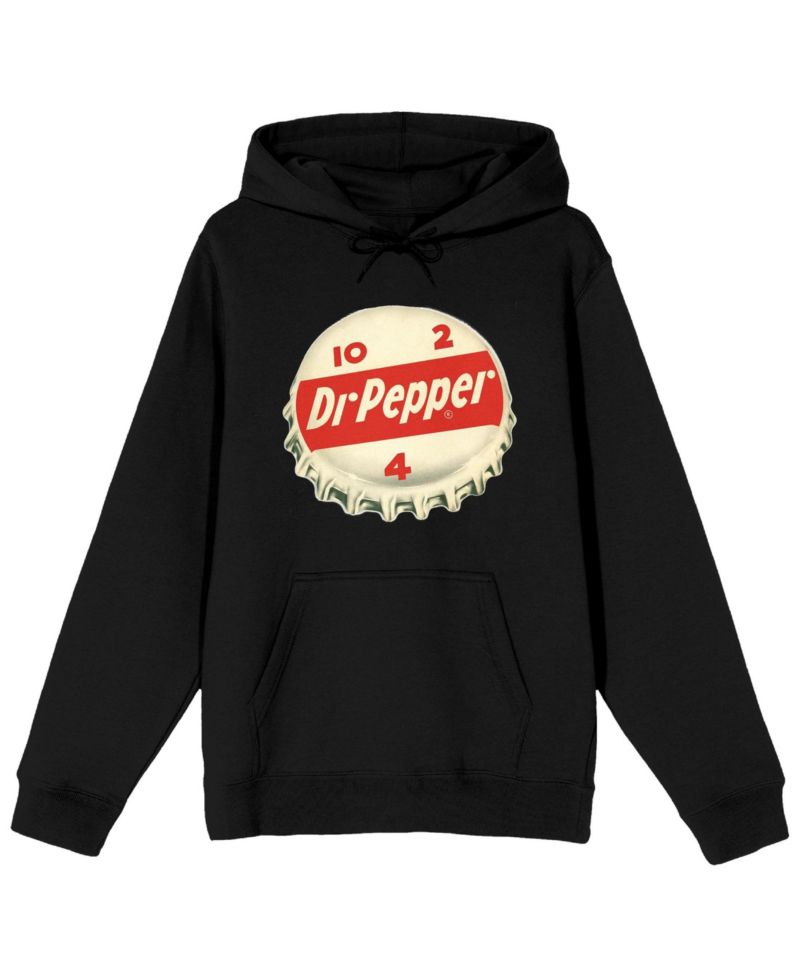 Big & Tall Dr Pepper Bottle Cap Black Sweatshirt-4XL
