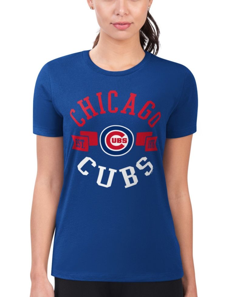 Women's Royal Chicago Cubs Super-Slim Fit Lightweight City Graphic T-Shirt