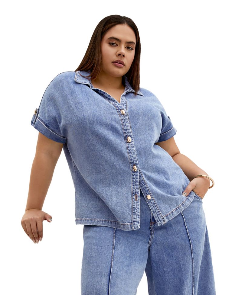 Women's Plus Size Tilly Cotton Denim Shirt