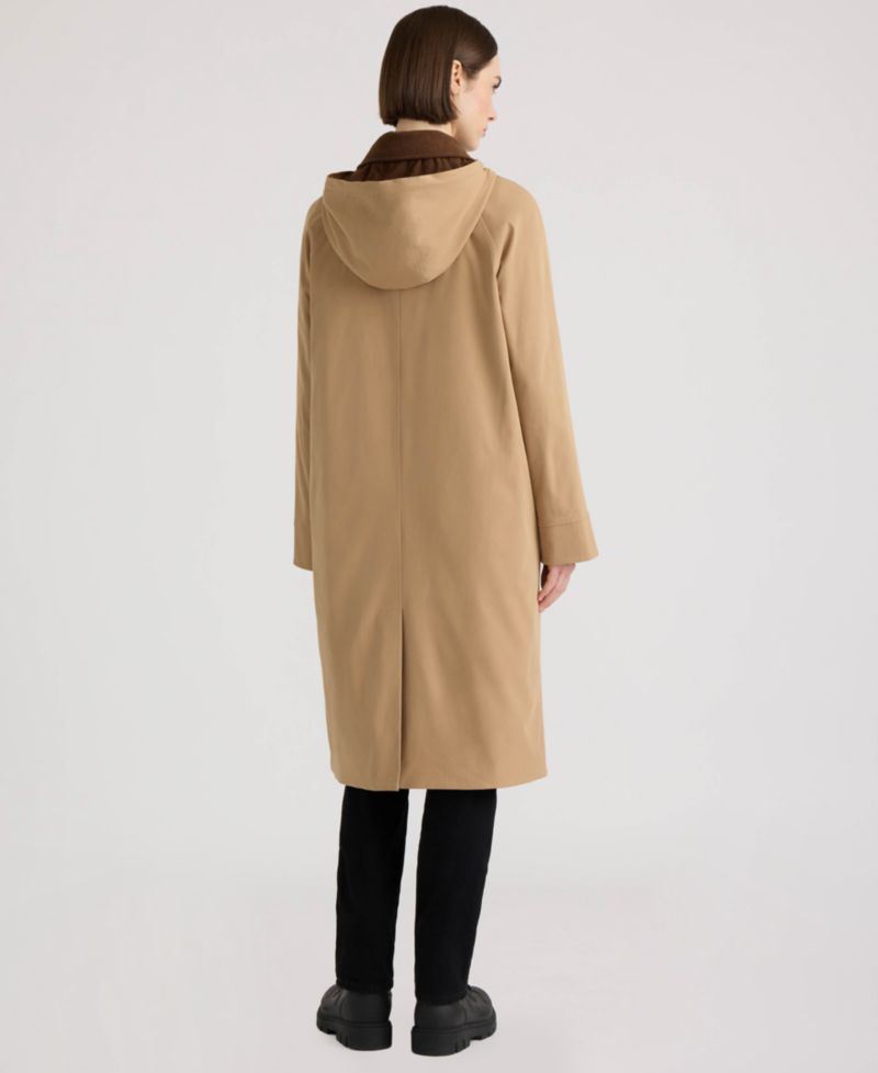 Women's Daisy Padded Longline Hooded Trench Coat