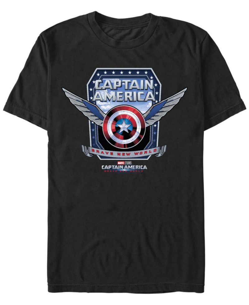 Men's Captain America Shield Wings Short Sleeve T-Shirt