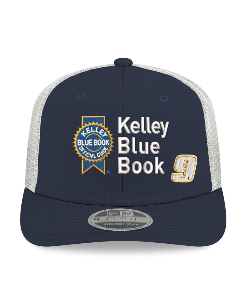 Men's Navy/White Chase Elliott 2026 Kelly Blue Book 9SEVENTY Adjustable Trucker Hat