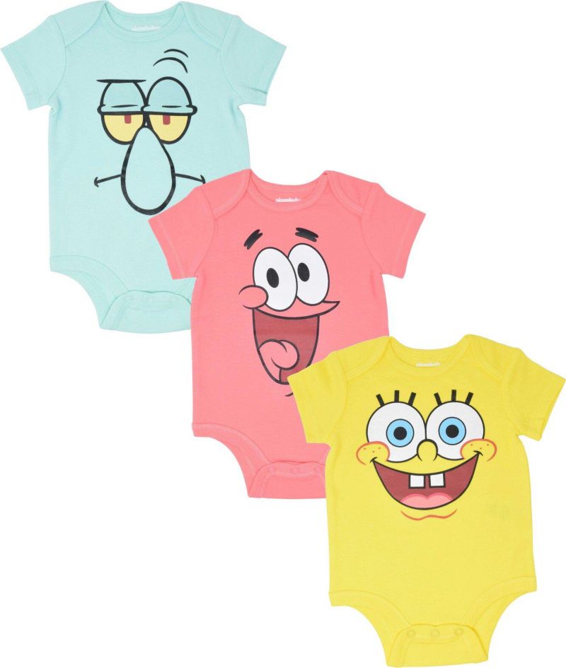Patrick Squidward Boys 3 Pack Bodysuits Infant