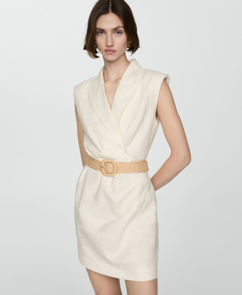 Women's Belt Linen Dress