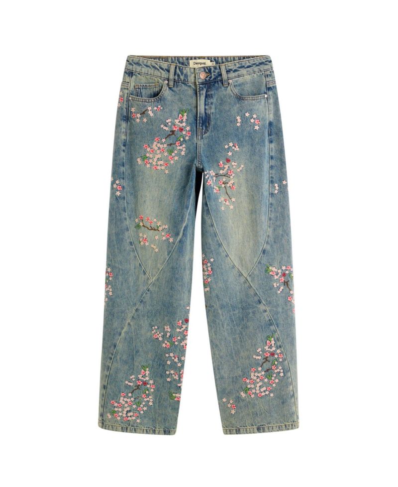 Women's Regular embroidered denim pants