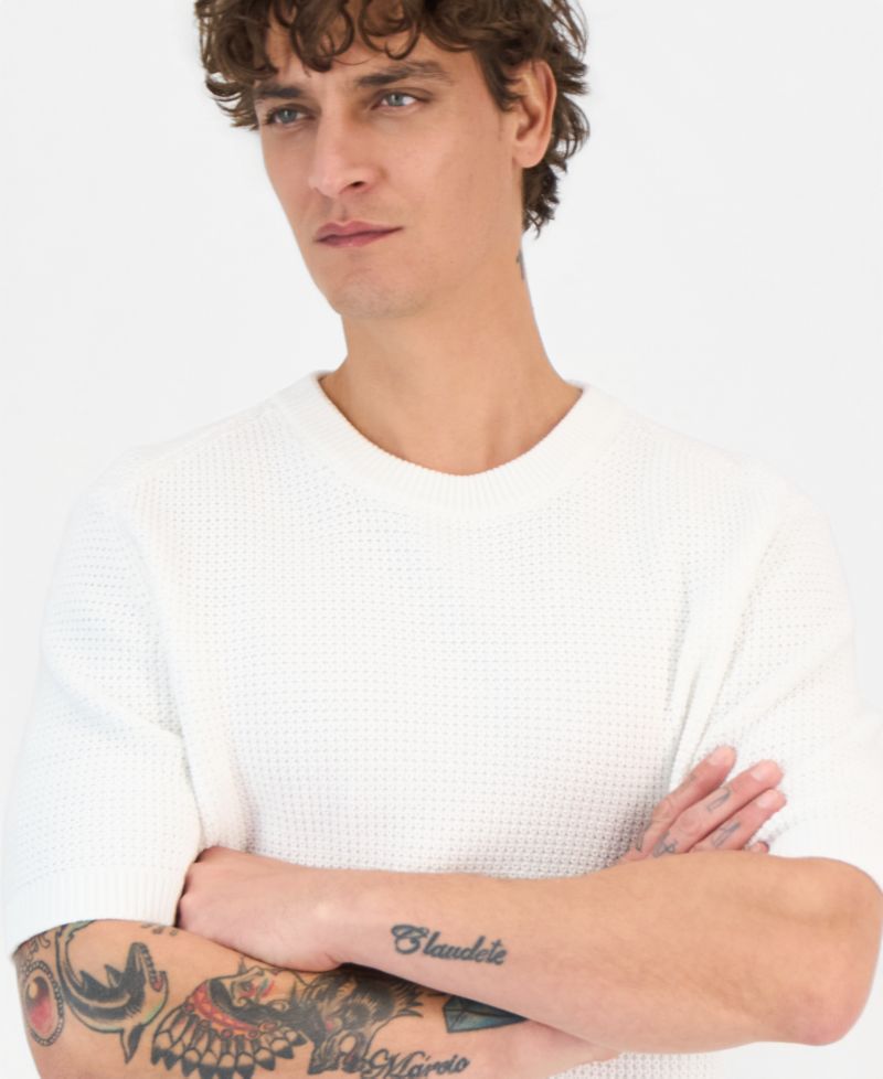 Men's Cotton Textured Short-Sleeve Shirt