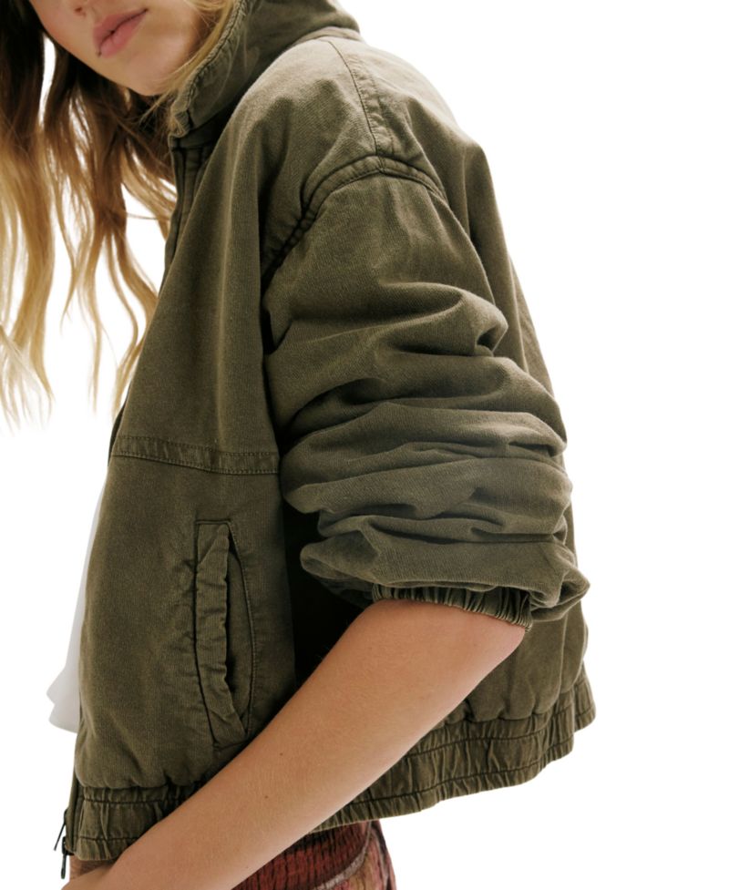Women's Birdie Cropped Washed Bomber Jacket