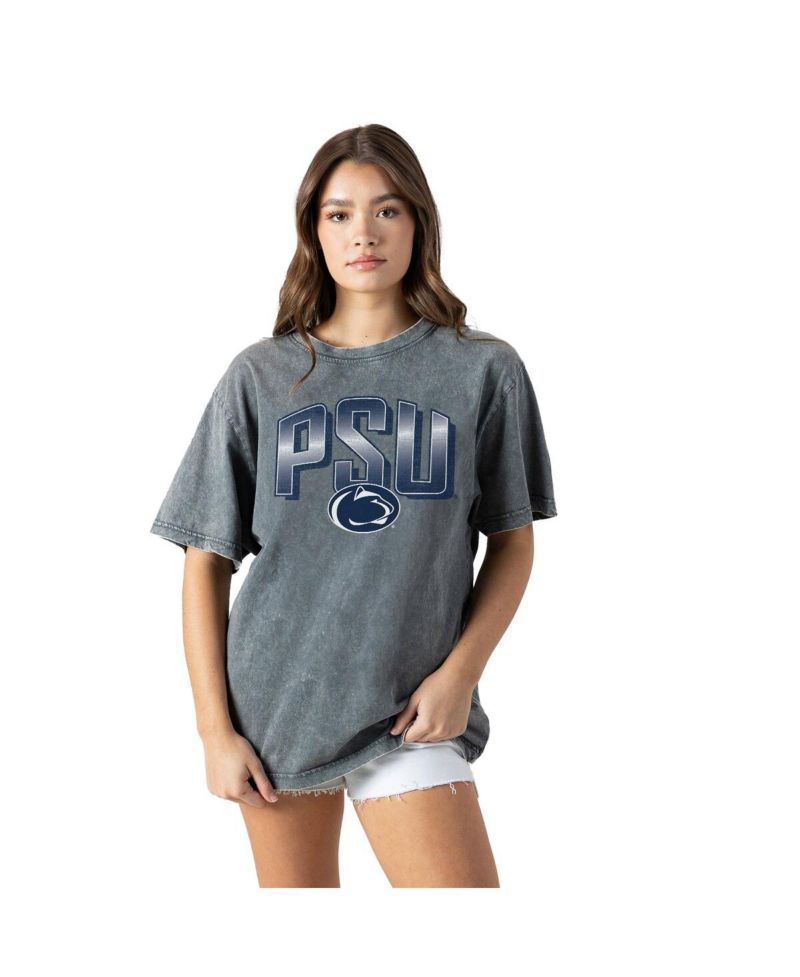 Women's Gray Penn State Nittany Lions Snow Washed Relaxed Fit Classic T-Shirt