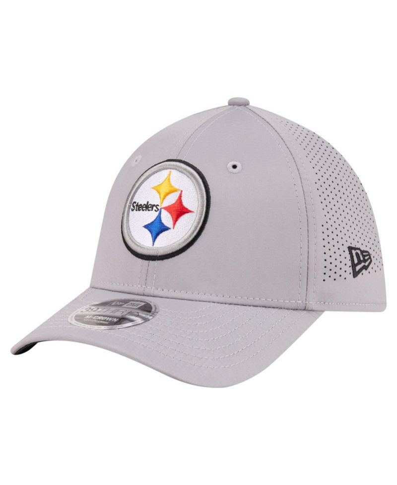 Men's Gray Pittsburgh Steelers 39THIRTY M-Crown Flex Fit Hat