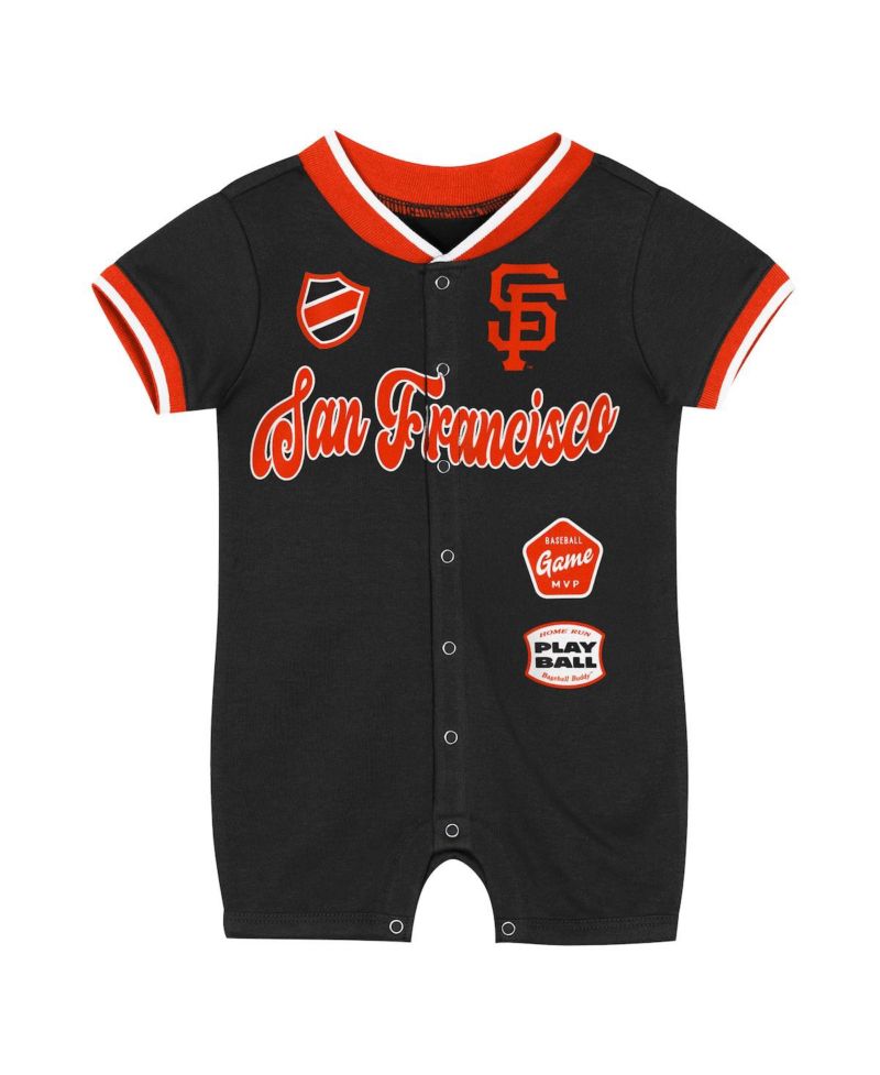 Baby Boys and Girls Black San Francisco Giants Pinch Coverall