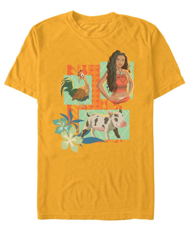 Men's Moana Live Action Moana, Pua and Heihei Graphic T-Shirt