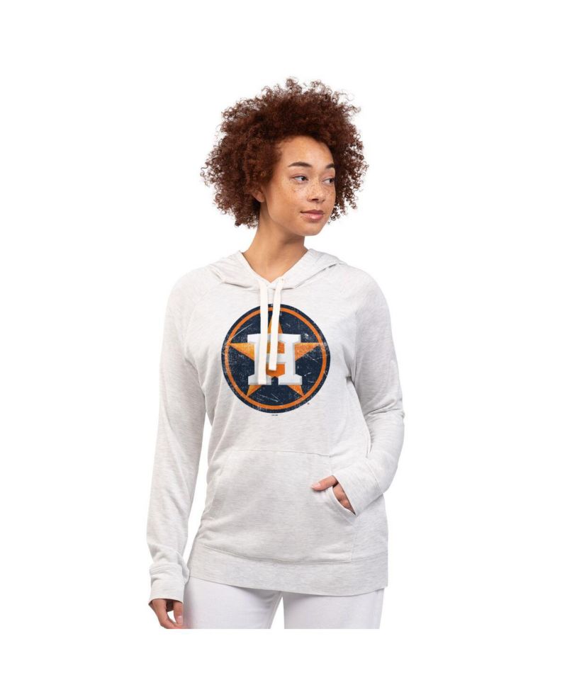 Women's Oatmeal Houston Astros Pregame Pullover Hoodie