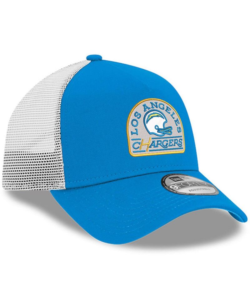 Men's Powder Blue Los Angeles Chargers Charger Power A-Frame 9FORTY Trucker Adjustable Hat